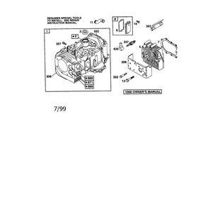 Cylinder Assembly Diagram and Parts List for 198700-198799 0141 Briggs and Stratton Engine